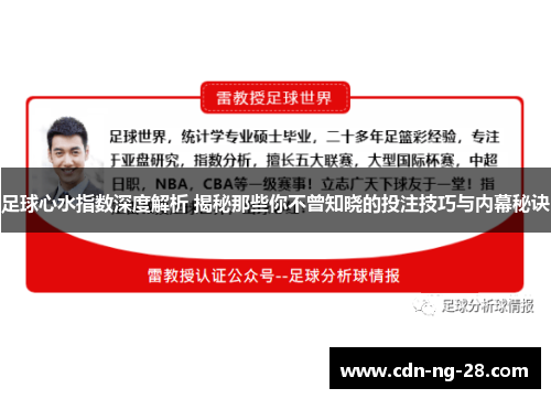 足球心水指数深度解析 揭秘那些你不曾知晓的投注技巧与内幕秘诀 足球心水指数深度解析 揭秘那些你不曾知晓的投注技巧与内幕秘诀